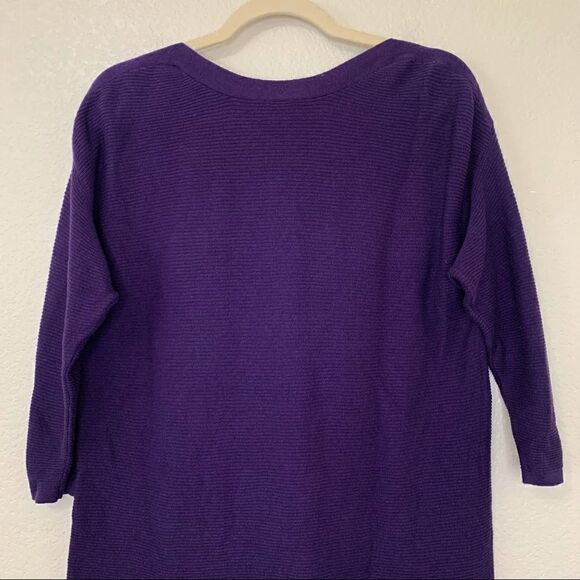 Chico’s Size Medium Purple Textured Boat-Neck Sweater - Picture 5 of 10